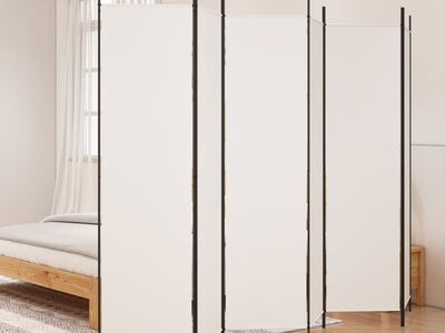 vidaXL 6 paneeliga sirm, valge, 300x200 cm, kangas