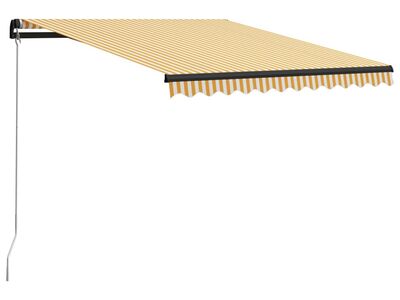 vidaXL käsitsi sissetõmmatav varikatus, 300 x 250 cm, kollane ja valge