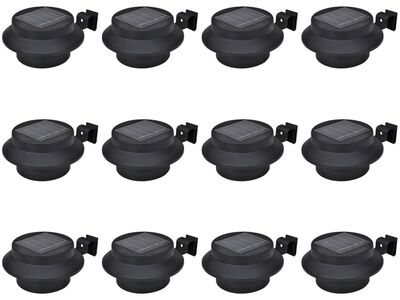 vidaXL päikesepatareiga aiavalgustid 12 tk LED must
