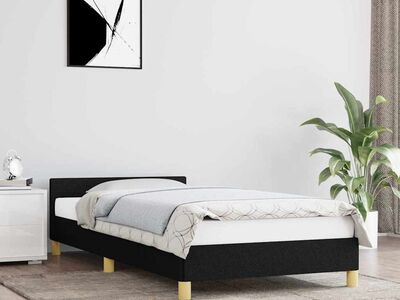 vidaXL voodiraam peatsiga ilma madratsita Must 90x200 cm kangas
