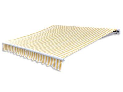 vidaXL kokkupandav varikatus, mootoriga, 400 cm kollane/valge