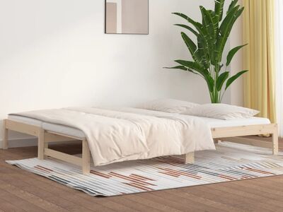 vidaXL väljatõmmatav päevavoodi, 2 x (90x200) cm, männipuit