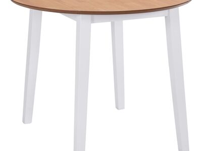 vidaXL ümar kokkupandav söögilaud, MDF valge