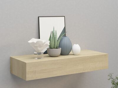 vidaXL sahtliga seinariiul, tamm, 60 x 23,5 x 10 cm, MDF