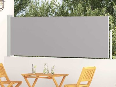 vidaXL lahtitõmmatav terrassi külgsein, 100 x 314 cm, hall