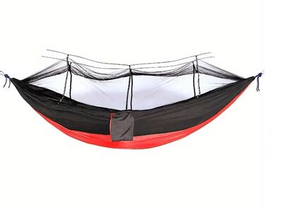 Hammock 260x140cm, must/punane