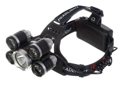 PEALAMP 5 LED T6 CREE 220V ja autolaadija
