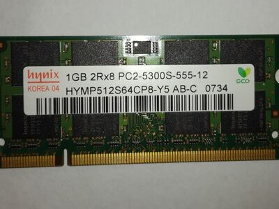 Hynix DDR2 1 GB, 667mhz 2rx8 pc2-5300s-555-12, 1,8
