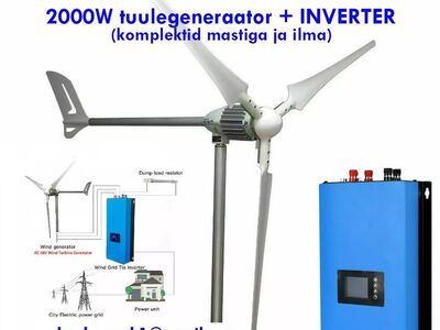 2kW tuulik + MAST + 220V inverter maja vooluvõrku