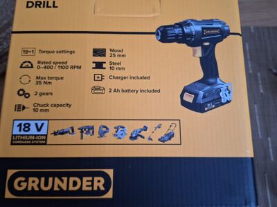Grunder akutrell 18V, uueväärne, 2a garantii