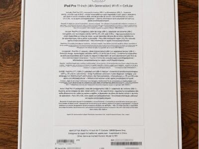 Apple ipad pro 11” 4th gen 2022 m2 128gb wi-fi + c
