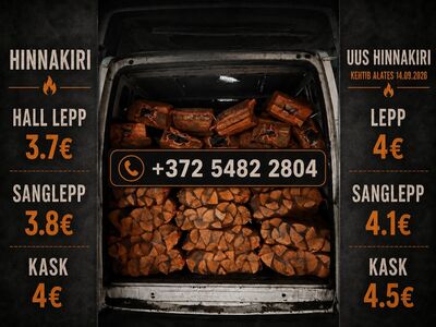 Kuivad Küttepuud 40l kottides.