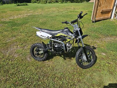 Детский КРОССОВЫЙ МОТОЦИКЛ 125CC ЗЕЛЕНО-ЧЕРНЫЙ КИК-СТАРТ