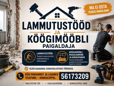 Lammutustööde ja köögimööbli paigaldaja
