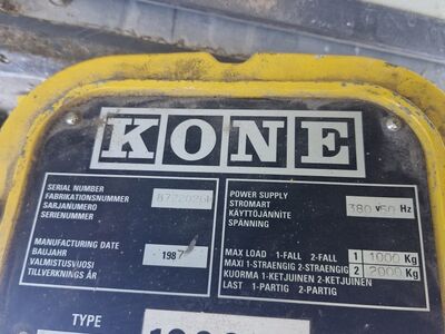Ketttali liikuva käruga Kone 1t