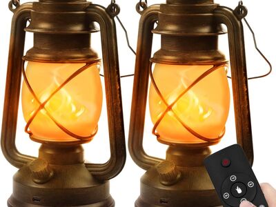 LED vintage laternad akutoitega, 2tk + pult