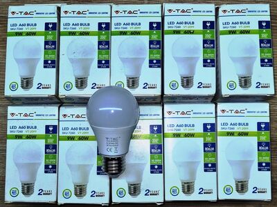 Led pirn 9W E27, termoplastiline, soe valge