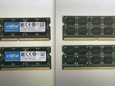 2 x Crucial 8GB DDR3 RAM 1600 SO-DIMM